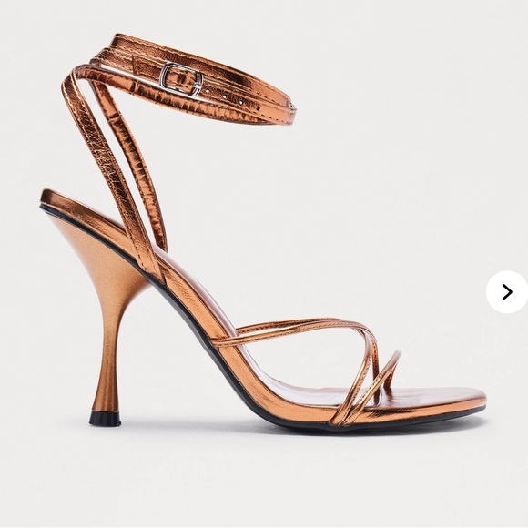 Fashion Nova Elegant Bronze Strappy Heels - Picture 1 of 4